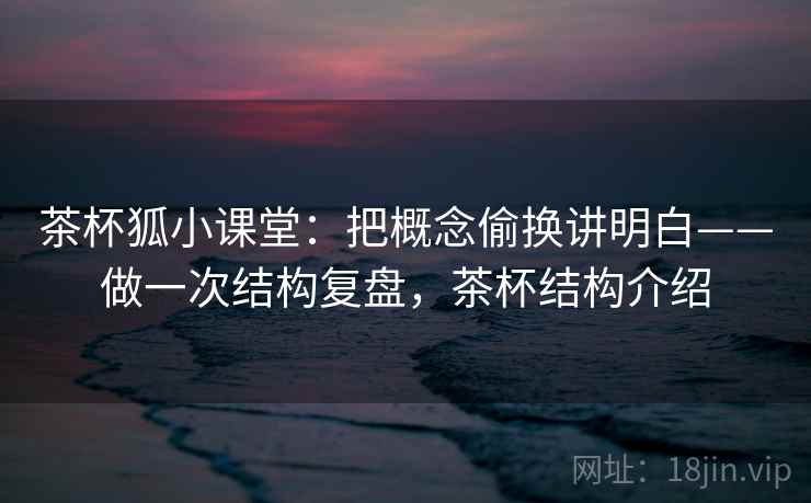 茶杯狐小课堂：把概念偷换讲明白——做一次结构复盘，茶杯结构介绍